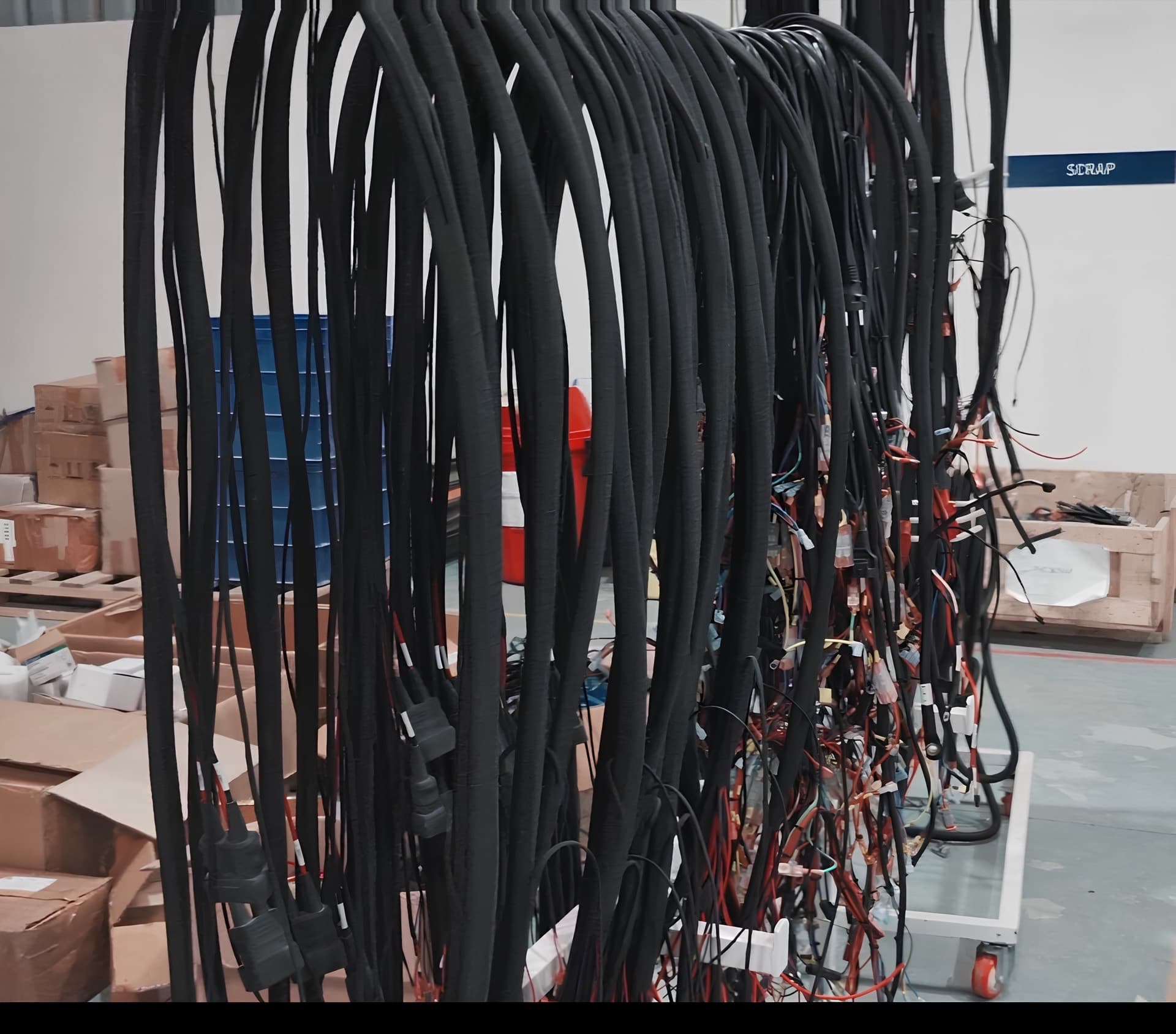 Complete harness kit staged for a low-volume equipment program