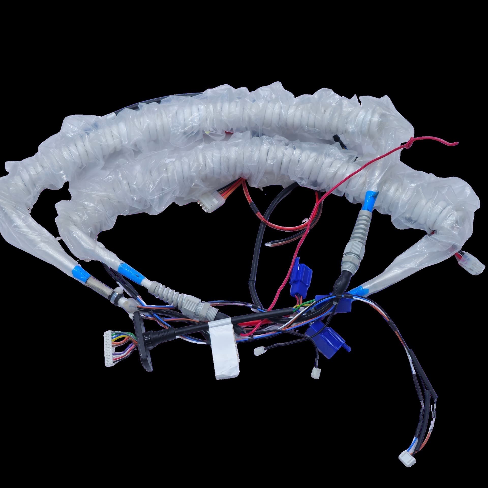Complex defibrillator harness built as a first-article assembly