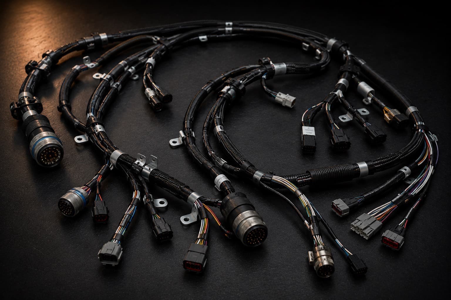 Aerospace cable harness with mil-spec connectors
