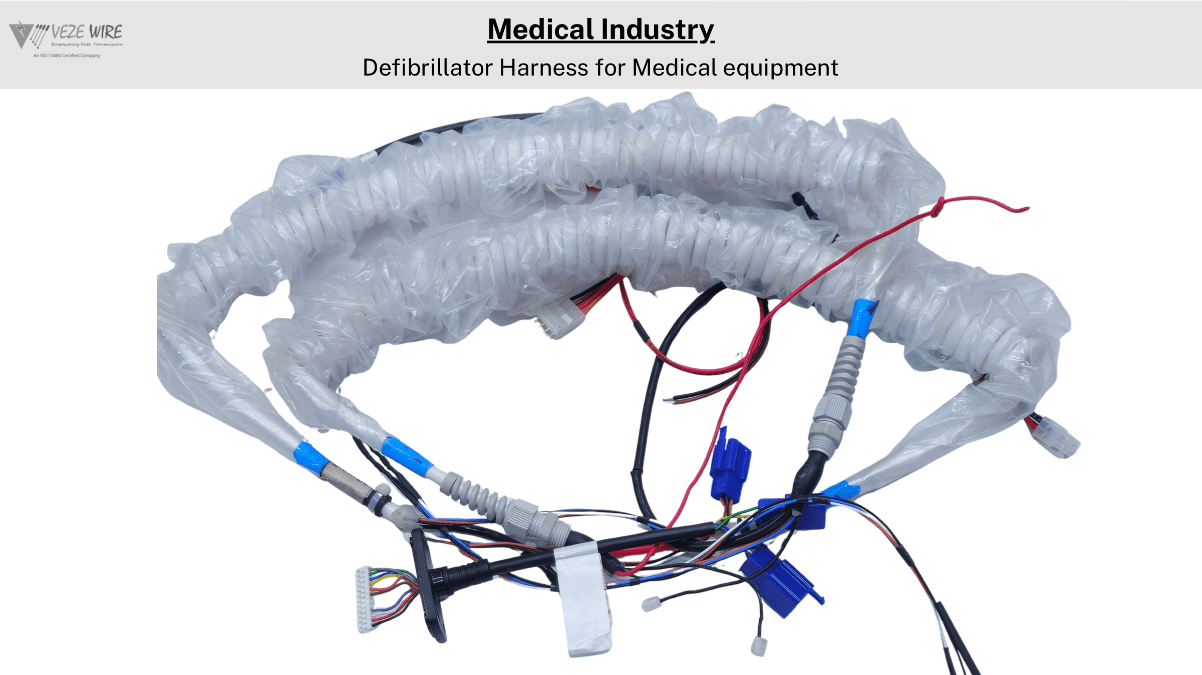 Medical industry defibrillator harness for medical equipment